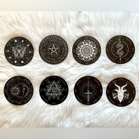 Double Sided Wooden Pendulum Dowsing Divination Boards Reversible Set of 8 - Picture 4 of 9